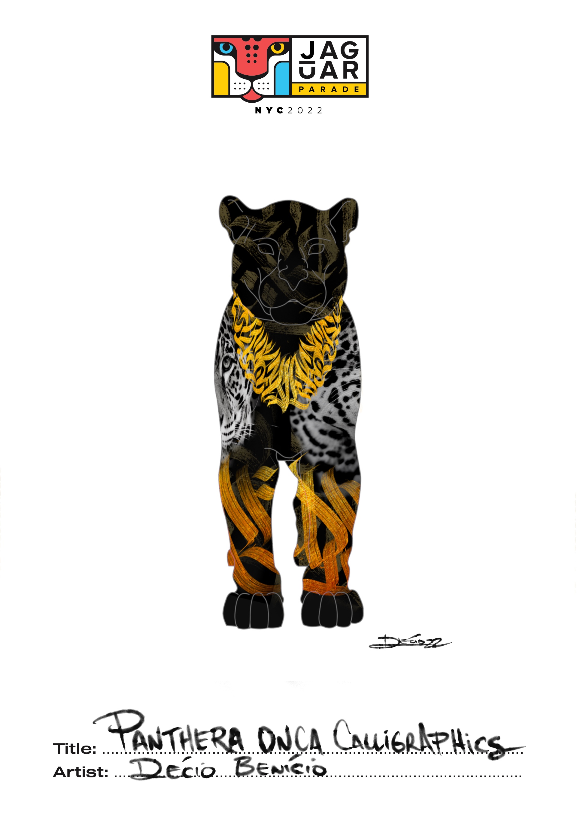 Panthera onca calligraphics