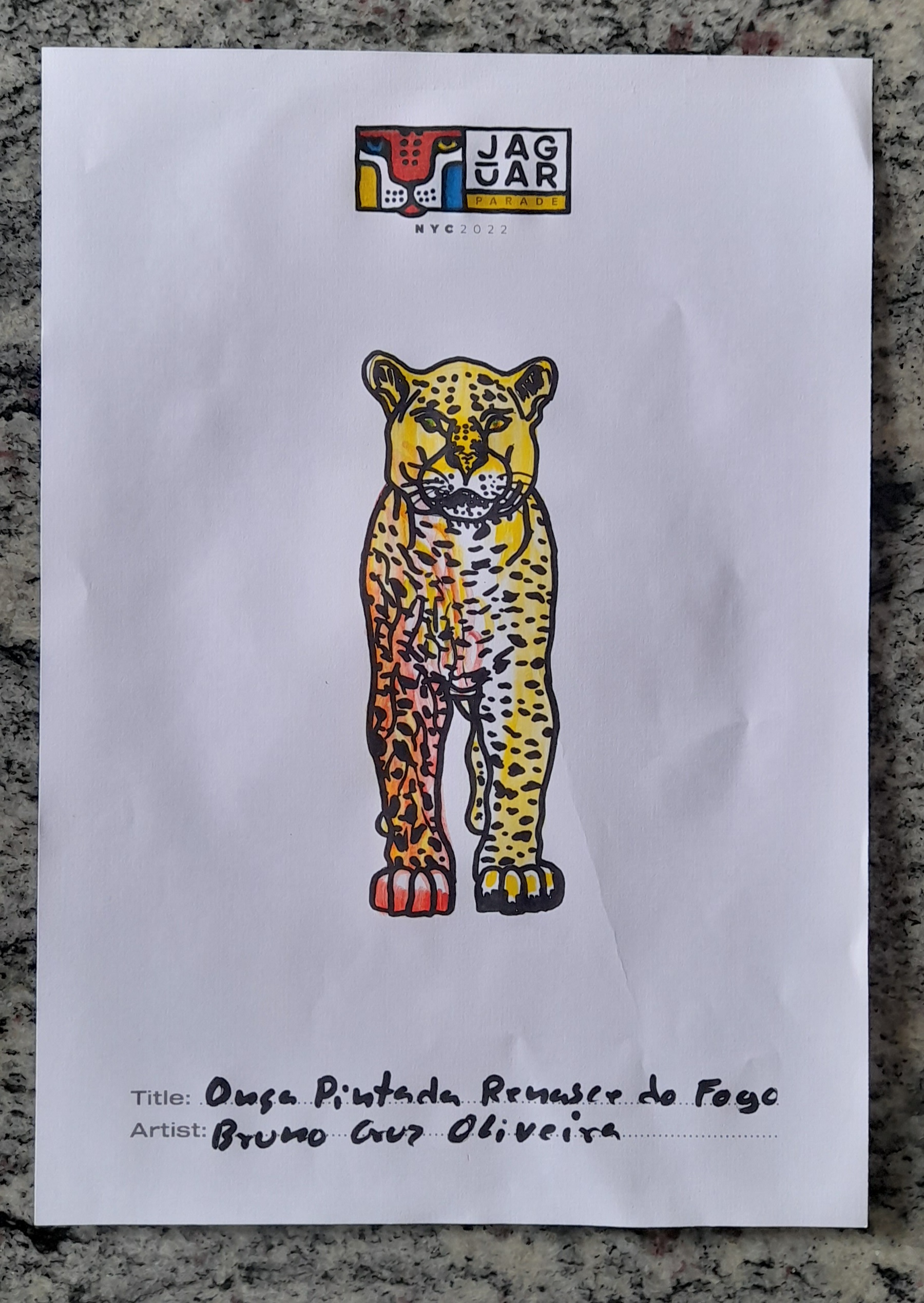 Jaguar painted is reborn from fire