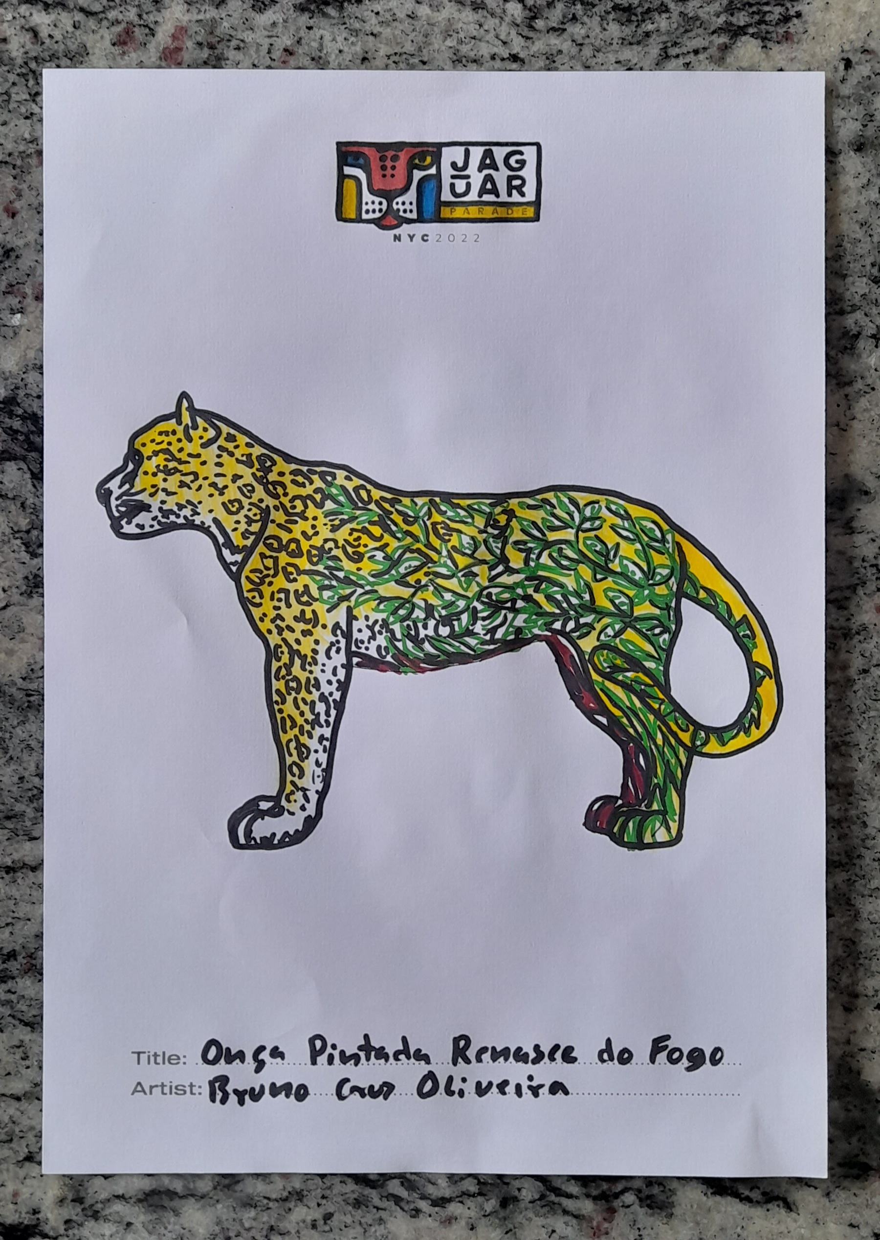 Jaguar painted is reborn from fire